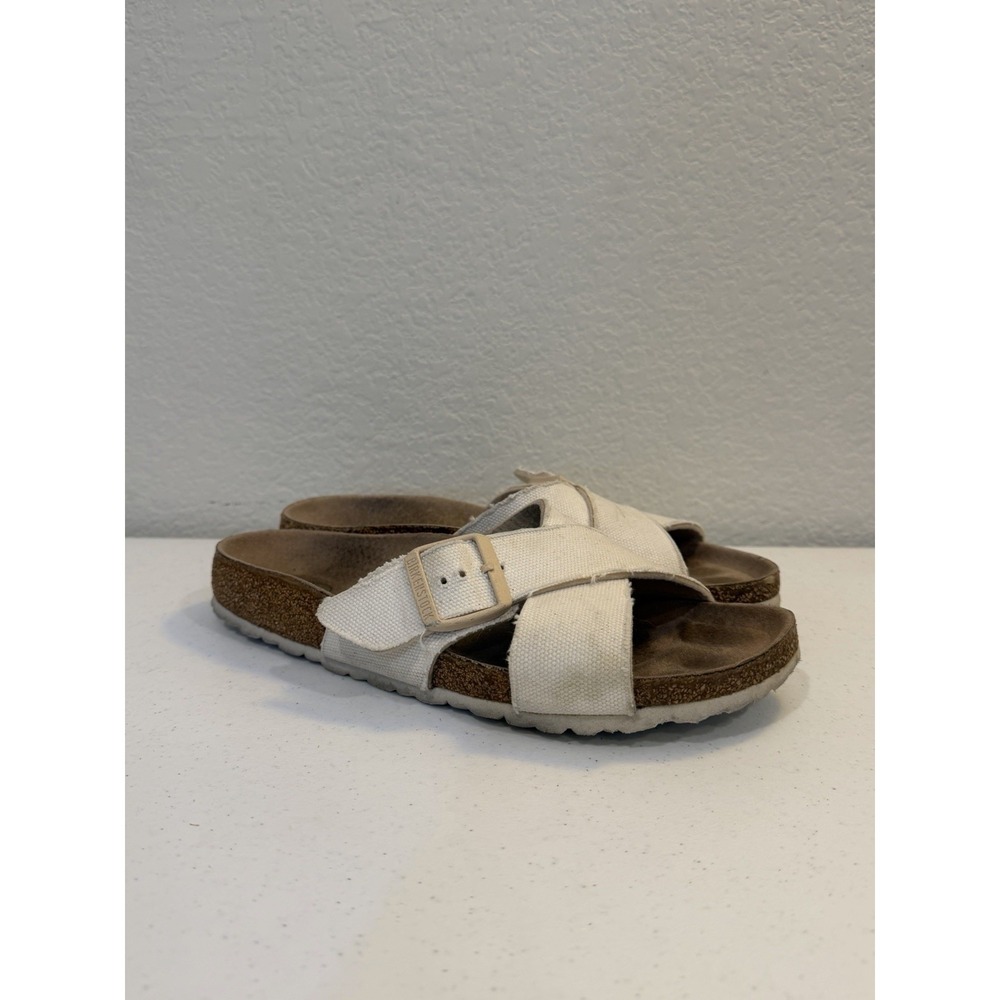 Birkenstock Arizona Rivet Logo Sandal Vegan Canvas Size 39
